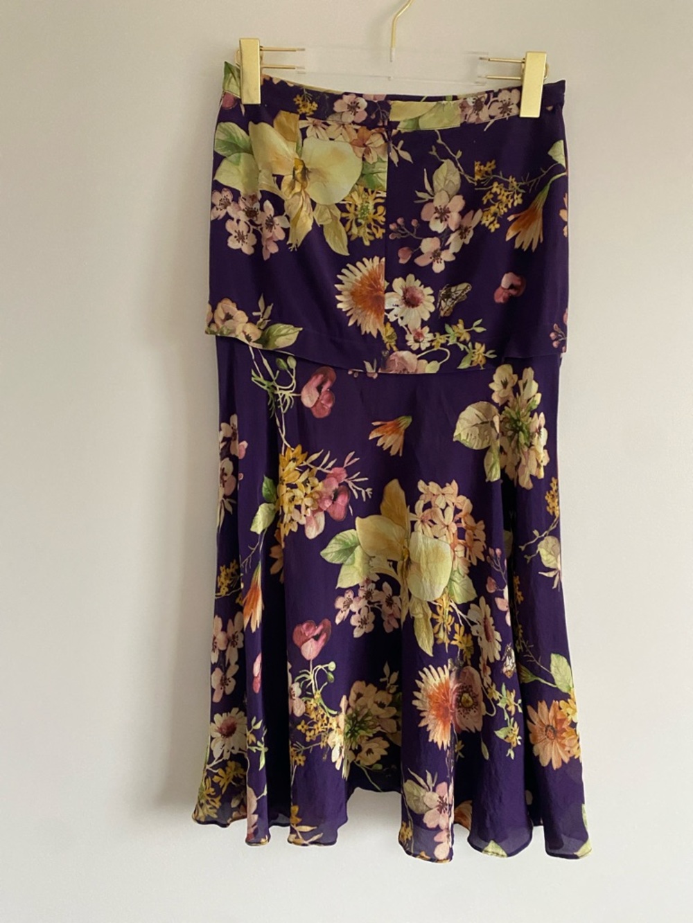 SOLD Magrella | Floral Midi Skirt | Plum Botanical Print | Size 38 - Picture 5 of 7